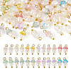 48Pcs 12 Styles Acrylic & Natural Pearl Flower Pendants PALLOY-CW00007-1
