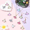20Pcs 2 Colors UV Plating Alloy Mixed Color Glass Rhinestone Pendants FIND-YW0011-17-4