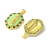 Brass Micro Pave Cubic Zirconia Pendants KK-H472-01G-2