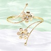 Lotus Alloy Arm Cuff Bangles for Girl Women AJEW-A063-01E-G-3