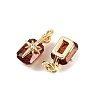 Brass Pave Cubic Zirconia Pendants X-KK-H078-33G-03-2