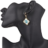 Handmade Glass Seed Beads Flower Leverback Earrings EJEW-MZ00578-01-3