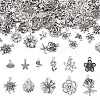  110Pcs 11 Styles Tibetan Style Alloy Pendants TIBEP-TA0001-11AS-12