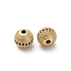 Brass Micro Pave Cubic Zirconia Beads KK-C071-08G-03-2