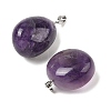 Natural Amethyst Pendants G-A249-04A-02P-2