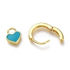 Brass Enamel Huggie Hoop Earrings KK-A150-10G-RS-4