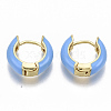 Brass Huggie Hoop Earrings EJEW-S209-01B-2