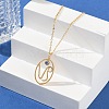 304 Stainless Steel Cubic Zirconia Twelve Constellations Runes Pendant Cable Chain Necklaces for Women NJEW-B121-02G-10-2