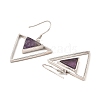 Natural Amethyst Triangle Dangle Earrings EJEW-Z024-10C-P-2