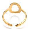 Ion Plating(IP) 304 Stainless Steel Hollow Oval Cuff Rings X-RJEW-N038-120LG-4