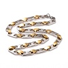 PVD Vacuum Plating 304 Stainless Steel Oval Link Chains Necklace STAS-E160-22GP-1