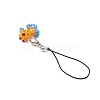 Glass Seed Bead Beaded Fish Charm Mobile Straps HJEW-MZ00182-03-4