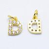 Brass Micro Pave Grade AAA Cubic Zirconia Charms ZIRC-P067-11G-D-NR-1