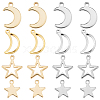 SUNNYCLUE 160Pcs 8 Style 304 Stainless Steel Charms STAS-SC0004-04-1