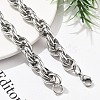 304 Stainless Steel Rope Chain Necklaces for Women Men NJEW-A033-04B-P-4