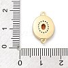 Brass Micro Pave Clear Cubic Zirconia & Shell Connector Charms KK-M303-03G-04-3