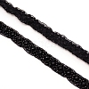 Imitation Polyeste with ABS Plastic Beaded Trimming OCOR-WH0074-01-1