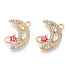 Moon Alloy Enamel Connector Charms ENAM-T013-13KC-03-2