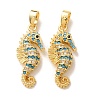 Brass Micro Pave Deep Sky Blue Cubic Zirconia Pendants CU-CBA9AB3-39G-1