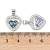 Rack Plating Brass Enamel Micro Pave Clear Cubic Zirconia Pendants KK-K380-04P-3