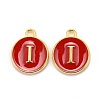 Golden Plated Alloy Enamel Charms ENAM-S118-03I-1