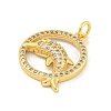 Rack Plating Brass Micro Pave Clear Cubic Zirconia Pendants KK-K341-58G-2