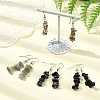 Natural Snowflake Obsidian & Obsidian & Labradorite & Smoky Quartz Chip Dangle Earrings Set for Women EJEW-JE06245-02-1