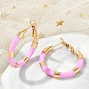 PVD Vacuum Plating 201 Stainless Steel Enamel Hoop Earrings for Women EJEW-B016-33I-2