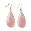 Natural Rose Quartz Dangle Earrings EJEW-L179-01F-1