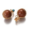 Synthetic Goldstone & Turquoise Pendants G-B001-02G-S-2