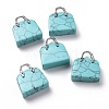 Synthetic Turquoise Brass Pendants KK-E274-01P-07-1