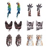 12Pcs 6 Styles Printed Opaque Acrylic Pendants SACR-FS0001-26-1