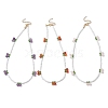 Natural Gemstone with Glass Necklace NJEW-TA00159-1