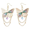 Glass & Iron & Resin Dangle Earrings EJEW-TA00590-01-1