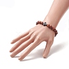 Natural Rosewood & Synthetic Turquoise Beaded Stretch Bracelet for Men Women BJEW-JB09291-3