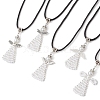 5Pcs 5 Styles Seed Beads Loom Angel Pendant Necklaces NJEW-MZ00061-1