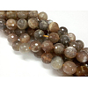 Natural Black Sunstone Round Bead Strands G-O039-20-8mm-1