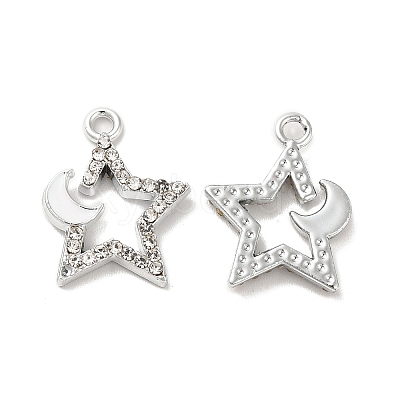 Rack Plating Alloy Rhinestone Pendants PALLOY-O106-27P-1