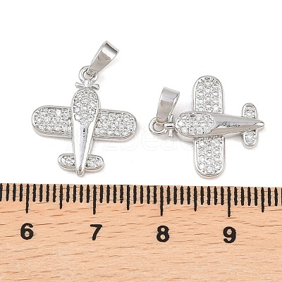 Brass Micro Pave Clear Cubic Zirconia Pendants KK-G549-18C-P-1