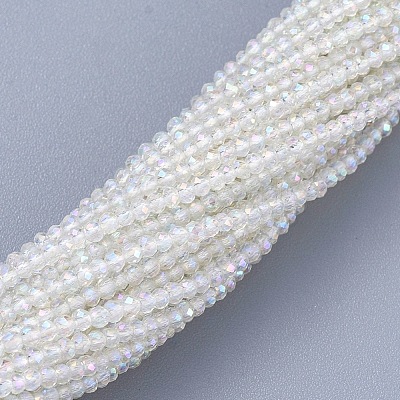 Electroplate Glass Beads Strands X-EGLA-F149-AB-01-1