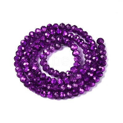 Transparent Electroplate Glass Beads Strands EGLA-Q131-01A-09-1