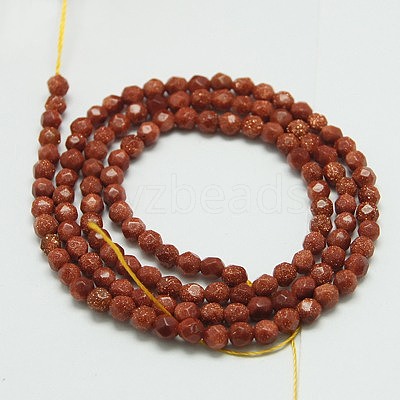 Synthetic Goldstone Beads Strands G-K020-3mm-07B-1