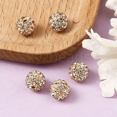 Pave Disco Ball Beads X-RB-A130-10mm-15-1