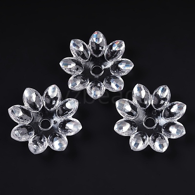 Plating Acrylic Bead Caps OACR-H118-04B-1