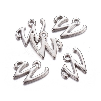 Platinum Plated Alloy Letter Pendants LS-PALLOY-J718-01P-W-1