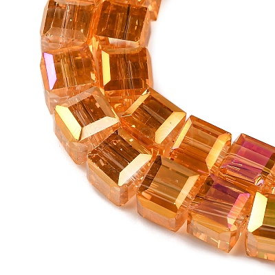 Electroplate Glass Beads Strands EGLA-H108-01A-AB10-1