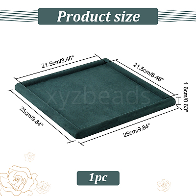 Square Wood Covered with Velvet Jewelry Display Trays ODIS-WH0329-41A-1