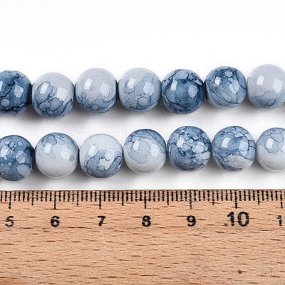 Baking Paint Glass Beads Strands DGLA-N003-10mm-C07-1