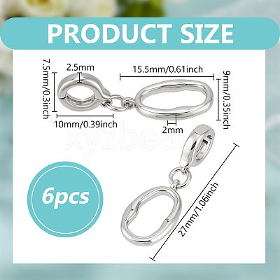 6Pcs Zinc Alloy Twister Clasps FIND-FH0016-55P-1