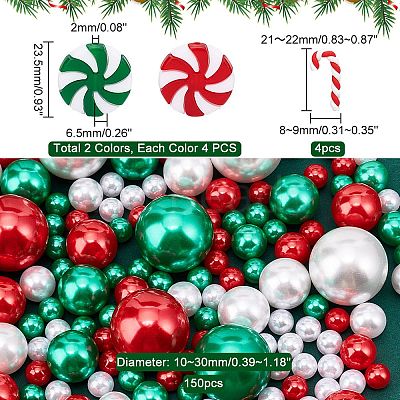 12Pcs Christmas Plastic Beads & Handmade Polymer Clay Cabochons KY-PH0001-78-1